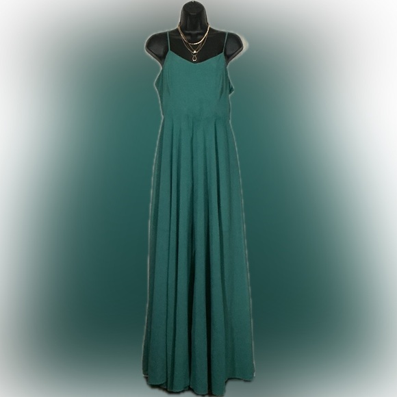 She + Sky Dresses & Skirts - She + Sky Teal Green Maxi Dress Spaghetti Strap Flowy Sleeveless Size M